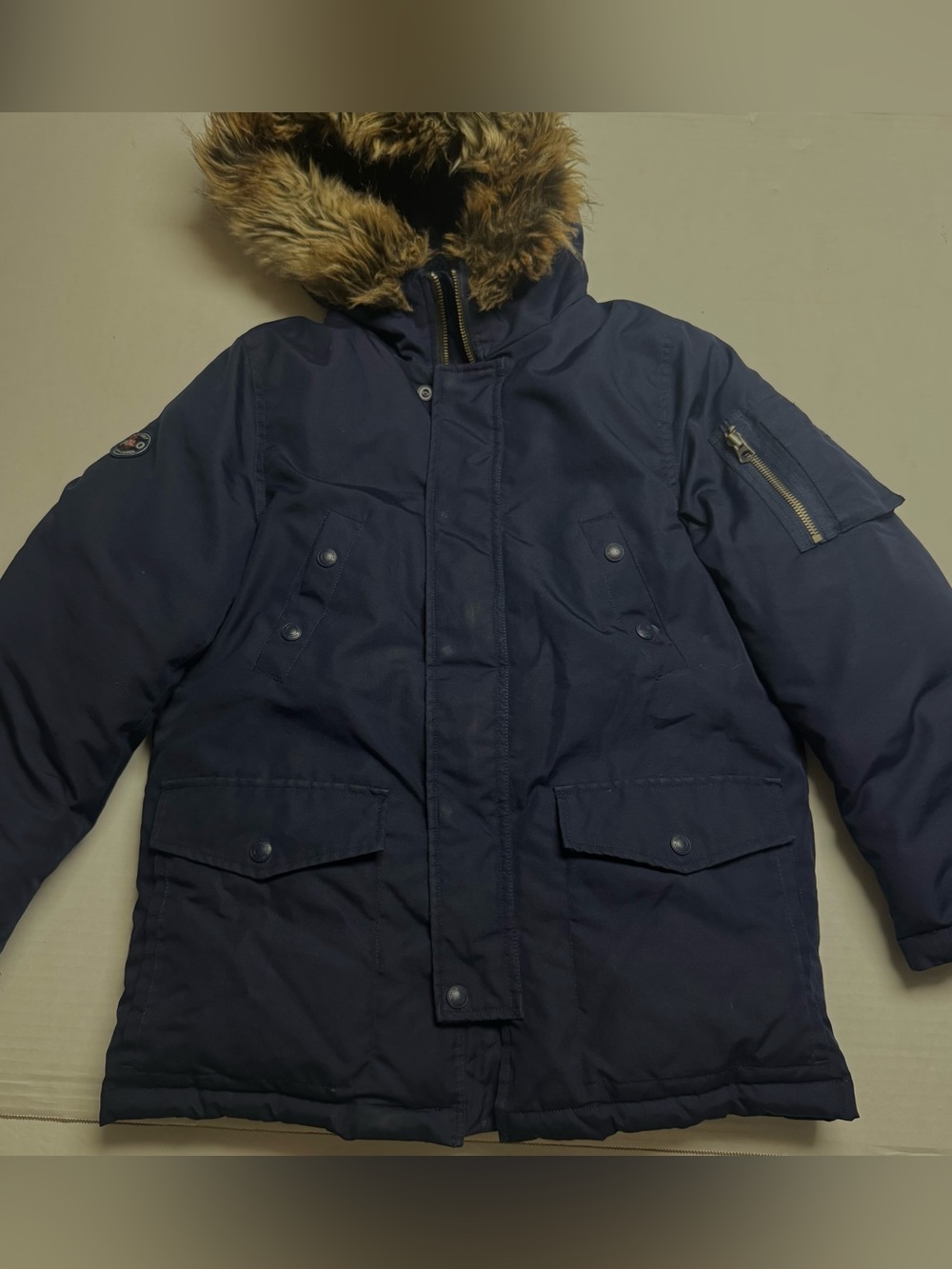 Polo Ralph Lauren Boys’ Faux-Fur-Trim Down Parka In Refined Navy Size: M (10-12)